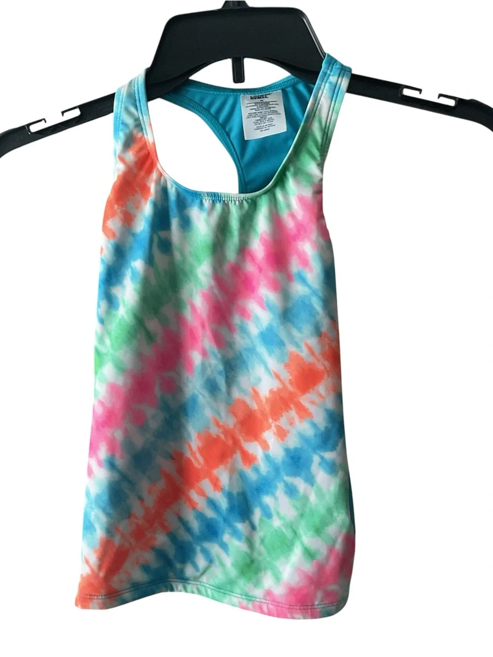 Lands' End Girls' Multicolor Tie-Dye Racerback Swim Tank